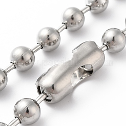 Anlaufgeschütztes Set aus Halskette und Armband aus Kugelkette aus Edelstahl 304&nbsp;STAS-D181-02P-02A