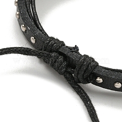 Braccialetti multifilo in pelle sintetica intrecciata e cordini cerati&nbsp;BJEW-P329-09B-P