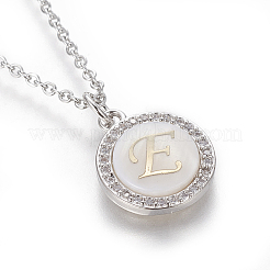 Colliers pendentif initiale en laiton&nbsp;NJEW-I230-24P-E
