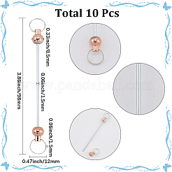 10 barre porte-clés en alliage perlé pour la fabrication de bijoux et de loisirs créatifs&nbsp;FIND-SC0014-33A