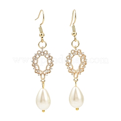 Orecchini pendenti in ottone con micro pavé di zirconi chiari&nbsp;EJEW-JE06460