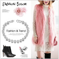 925 bracciale con maglie di perline in argento sterling&nbsp;JB412A