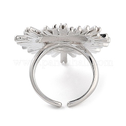 Offener Manschettenring aus Messing mit Herzmotiv für Damen&nbsp;RJEW-C102-23P