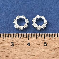 Perles européennes en laiton micro pavées de zircones cubiques transparentes&nbsp;KK-G557-39S