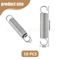 10 gancho de resorte de tensión de acero inoxidable&nbsp;AJEW-FH0006-13A