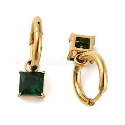 Orecchini a cerchio in acciaio inossidabile 304 con strass di cristallo&nbsp;EJEW-G423-08G-02