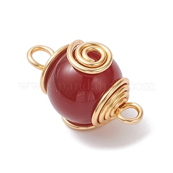 4 Stück 4 Stile runder natürlicher Karneol & Rosenquarz & Amethyst & grüner Aventurin runder Verbinder Charms&nbsp;PALLOY-TA00348-02
