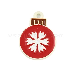 Weihnachtsthema sprühlackierte Legierungs-Emaille-Anhänger&nbsp;ENAM-Z020-01I