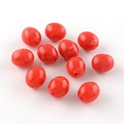 Nachahmung Edelstein oval Acryl-Perlen&nbsp;X-OACR-R038-M