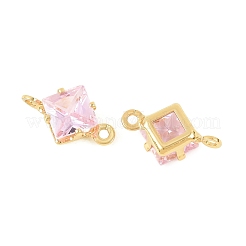 Ciondoli di collegamento a rombo in ottone con zirconi cubici&nbsp;KK-P347-04G