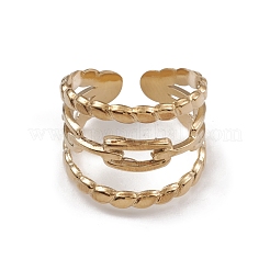 Anillos de puño de acero inoxidable 304 con revestimiento iónico (IP)&nbsp;RJEW-G285-39G