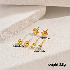 3 Paar Schneeflocken-Ohrstecker-Sets aus 201 Edelstahl&nbsp;FG5977-3