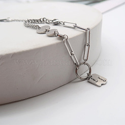 201 bracelets porte-bonheur en acier inoxydable&nbsp;FS-WG4BBAD-01