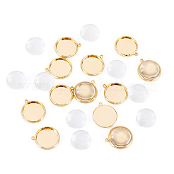 12 Stück Cabochon-Fassungen für Anhänger aus Messing&nbsp;KK-TA0003-10C