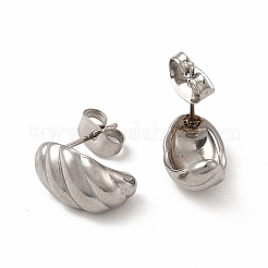 Ohrstecker aus 316er Edelstahl in Muschelform für Damen&nbsp;EJEW-C004-13P