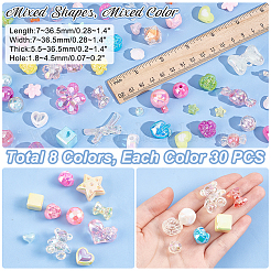 240pcs 8 Farben Acrylperlen&nbsp;MACR-PH0001-82