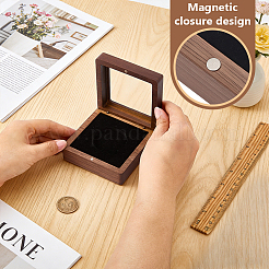 Boîtes magnétiques en bois pour ranger les pièces commémoratives&nbsp;CON-WH0133-007A