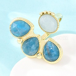 Bagues manchettes en apatite naturelle et en aigue-marine naturelle&nbsp;GG-G001-03G-03