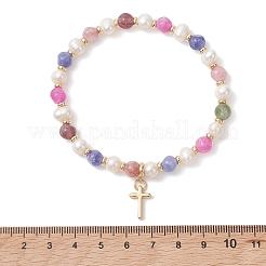 Bracelets à breloques croix en laiton&nbsp;BJEW-JB13531