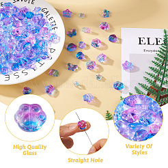 160pcs 8 cuentas de vidrio pintadas con spray transparente estilo&nbsp;GLAA-BY0001-01