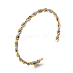 Braccialetti a forma di corda intrecciata in acciaio inossidabile 304 per donna&nbsp;BJEW-C091-02D-GP