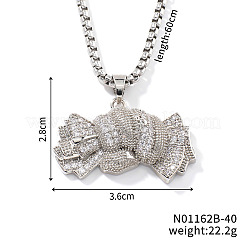 Collane con ciondolo a forma di caramella in ottone e strass di cristallo&nbsp;SE5090-2