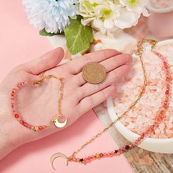 Ensembles de bracelet à breloques et pendentif en laiton&nbsp;SJEW-SZ0001-009G