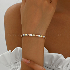 Französische Armbänder im klassischen Stil aus Messing mit geriffelten ovalen Perlen für Frauen&nbsp;JM7505-1