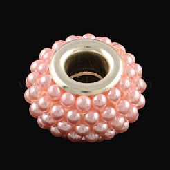 Perle europee in abs di plastica imitazione perla rondelle&nbsp;OPDL-Q130-M