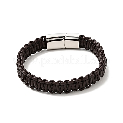 Pulsera de cordón trenzado de cuero con cierre magnético de acero inoxidable 304 para hombres y mujeres&nbsp;BJEW-C021-10