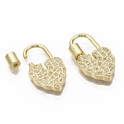 Messing Micro Pave klar Zirkonia Schraube Karabiner Schloss Charme&nbsp;ZIRC-T014-009-NF