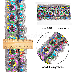 4~4.5 m Spitzenbesatz aus Polyester im Ethno-Stil mit bunten Pailletten&nbsp;OCOR-GF0002-39A