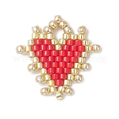 Pendentifs en forme de cœur en perles de verre Miyuki faits à la main&nbsp;PALLOY-MZ01067