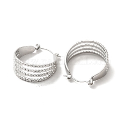 Orecchini a cerchio multi-linee in acciaio inossidabile 304 anti-ossidazione per donna&nbsp;EJEW-K243-04P