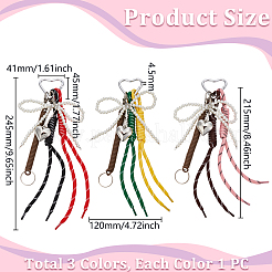 3 pendentif décoratif en forme de nœud papillon en plastique imitation perle&nbsp;AJEW-GA0008-43