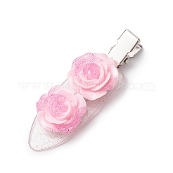 3 fermaglio per capelli in coccodrillo di plastica e lega di fiori di 3 colori&nbsp;PHAR-JH00132