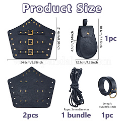 Mittelalterliche Vintage-Gürteltasche aus Kunstleder & Armschienen & Gürtel-Sets für Renaissance-Cosplay-Accessoires&nbsp;AJEW-WH0077-081A