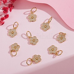 5 pz ottone micro pavé di ciondoli con zirconi trasparenti&nbsp;ZIRC-SZ0001-99