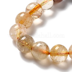 Abalorios de cuarzo rutilado naturales hebras&nbsp;G-B029-B02-04