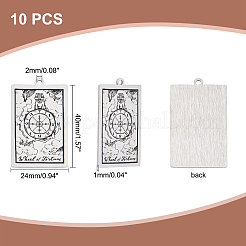 10 pendentif en acier inoxydable 201&nbsp;STAS-DC0011-11
