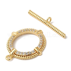 Messing Micro Pave klare Zirkonia Knebelverschlüsse&nbsp;KK-N254-79G
