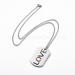 Collane con ciondolo in acciaio inossidabile stile pride 201&nbsp;NJEW-F288-11P