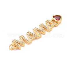 Micro pavè di zirconi in ottone ecologico e pendenti in vetro&nbsp;KK-K268-39G