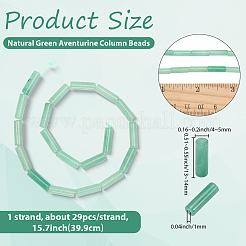 1 filo di perline a colonna di avventurina verde naturale&nbsp;G-PA0002-29A