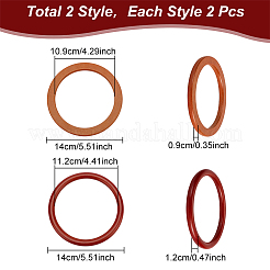 4 pieza de 2 asas de madera para bolso con anillo redondo de estilo&nbsp;FIND-WR0008-06