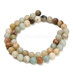 Fili di perline di amazzonite con fiori naturali smerigliati&nbsp;GG-CBA6382-A04-8mm-01