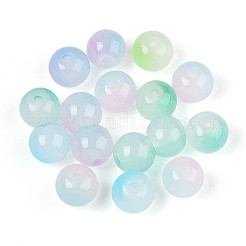 Sprühlackierung von Jade-Imitat-Glasperlen&nbsp;GLAA-L046-8mm-03A