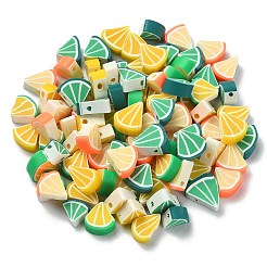100 Stück 4 Farben orange Form handgefertigte Fimo-Perlen&nbsp;CLAY-CJ0001-63