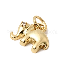 Pendenti in zirconi cubici trasparenti in micro pavè di ottone&nbsp;KK-H267-078G-02