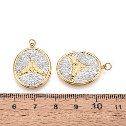 Anhänger aus 304 Edelstahl und Polymer Clay mit Kristall-Strassen&nbsp;STAS-T069-60C
